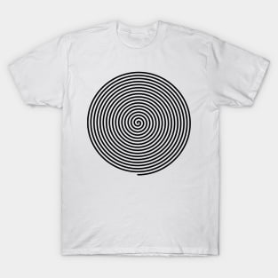 Hypnotic Trippy Visual Illusion in Black and White T-Shirt